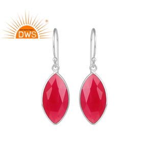 Boucles d'oreilles en argent Sterling 925 pour filles, fabricant de bijoux, pierre précieuse rose naturelle, calcédoine, nouveau modèle - Product Image 1