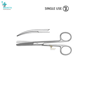 Ciseaux chirurgicaux réutilisables en acier inoxydable, aigus/à pointe arrondie - Instruments stériles pour la chirurgie générale - Product Image 2