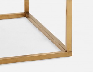 Muebles de diseño de lujo Mesa auxiliar de diseño moderno con tapa de mármol blanco natural, mesa auxiliar, mesa de centro para sala de estar - Product Image 3