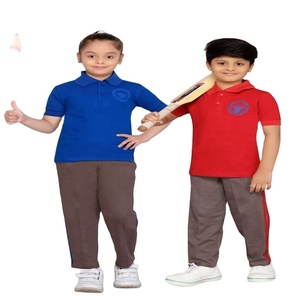 Nuevo Uniforme Escolar para Niños, Camiseta Roja con Cuello y Pantalones Cortos, y Falda Tipo A para Niñas - Product Image 4