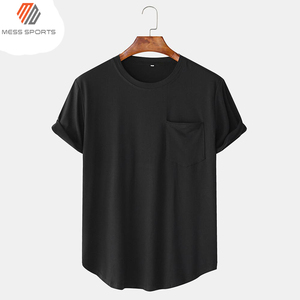 เสื้อยืดคอกลมแขนสั้นสีพื้นสำหรับผู้ชาย ดีไซน์สั่งทำได้ เนื้อผ้านุ่ม ยืดหยุ่น สวมใส่สบาย ผลิตจากผ้าฝ้าย - Product Image 4