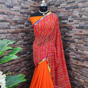 Nuevo aspecto atractivo Ropa de fiesta Saree con blusa Pieza Señoras Mujeres Use Sari Precio bajo barato Venta al por mayor Ropa Surat - Product Image 1