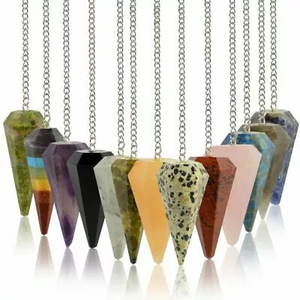 Pendule d'aventurine jaune cône à facettes pendule de radiesthésie pour la guérison Reiki pendules de pierres précieuses en cristal en gros à vendre - Product Image 5