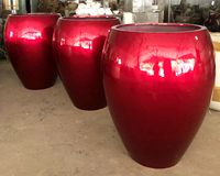 Pot Tanaman Hijau Bekas Pakai Ekspor Vietnam Produsen BHV-LW-77 Gaya Modern Fiberglass Ramah Lingkungan Tahan Lama untuk Taman