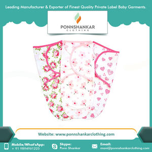 Baby swaddle wrap Soft 100% Organic Cotton Baby Swaddle wrap with customization from Indian manufacturers - Product Image 5