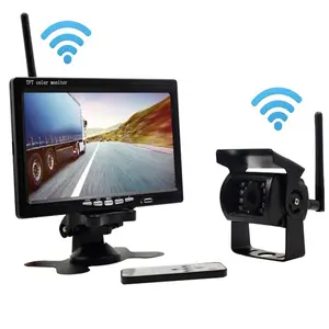 通用170度无线2.4G汽车后视摄像头7英寸监控倒车辅助客车卡车备用摄像头系统