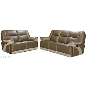 Recliner Sofa BIS 124 Living Room Modern Luxury Home Furniture Genuine Leather Fabric Modular Design 3 Seater Malaysia - Product Image 1