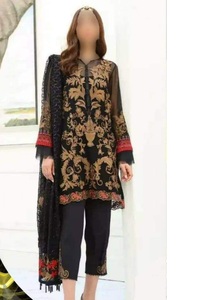 Robes brodées en Organza, pour travail artisanal de qualité supérieure, longues - Product Image 5