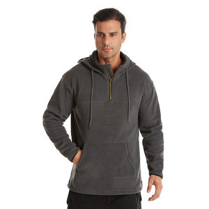Sweat à capuche pull-over pour hommes en polyester 100% coton de haute qualité personnalisé imprimé bricolage OEM Logo teint uni pour l'hiver - Product Image 3
