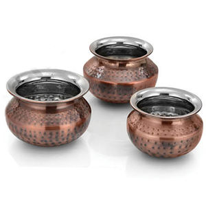 Custom <b>Steel</b> Handi <b>Cookware</b> <b>Set</b> at Wholesale Price <b>Stainless</b> <b>Steel</b> Handi With Brass Handle Casserole Dish Manufacturer - Product Image 3