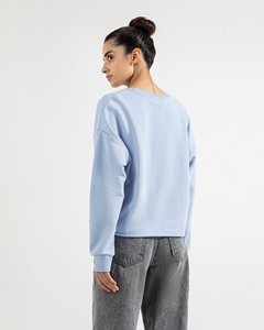 Streetwear d'hiver pour femmes pull col rond sweat Logo personnalisé Design doublé avec Logo avant Technique lavée - Product Image 5