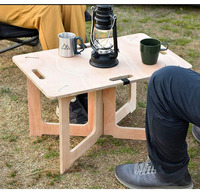 Table pliante de Camping en bois, facile à assembler, sans vis, ultralégère, pour l'extérieur, pique-nique
