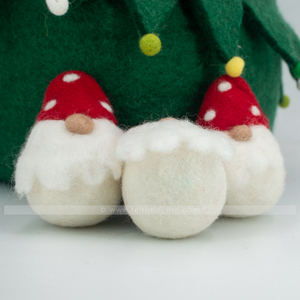 Fait à la main 10cm Gnomes de Noël aiguille feutrée arbre décor ornements prêt à expédier décorations de Noël - Product Image 4