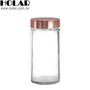 [Holar] ขวดเครื่องเทศแก้วหรูหราพร้อมฝาสีโรสโกลด์สำหรับองค์กรสมุนไพร - Product Image 1