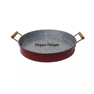 Plat de service galvanisé d'excellente qualité, forme rectangulaire, nouveau plateau de service indien élégant, vente en gros, plateau de service galvanisé - Product Image 4