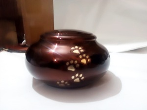 Brassworld India's RED PET ODYSSEY PAW CREMATION URN Suministros funerarios de latón hechos a mano para tu amigo peludo - Product Image 2