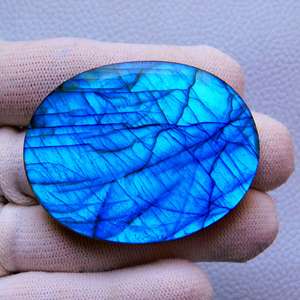 Labradorita azul Natural, joyería DIY, cabujón pulido a mano, cristal ovalado suelto, cuarzo, Color azul llamativo para proyectos de bricolaje - Product Image 2