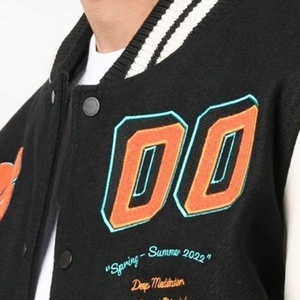 Veste universitaire personnalisée avec logo de designer, col montant, style décontracté, en laine/soie, unisexe, pour l'hiver - Product Image 5