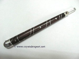 Crayon en bois artisanal avec incrustation argentée et accents grenat, instrument d'écriture durable, cadeau d'affaires, pointe gravée - Product Image 2