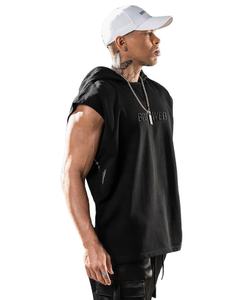 Sweat-shirt à capuche de luxe pour hommes, nouveauté de qualité, surdimensionné, manches Raglan, coupe latérale, mode de rue, musculation, Logo personnalisé - Product Image 5