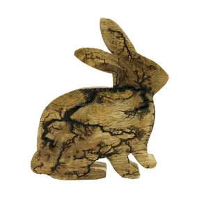 2022 nouvelle mode écologique fait à la main bois artisanat Festival Style décoration de pâques lapin pièce maîtresse Offre Spéciale de l'inde - Product Image 1