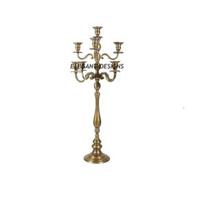 High Quality Matt Gold Metal <b>Candelabra</b> with Flower Bowl Christmas Wedding Use Matt Powder Coated - Product Image 3