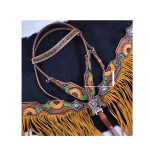 Headstall ลูกปัดหนังแท้ headstall ตะวันตกมือม้า - Product Image 1