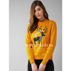 Sudaderas con capucha de cuello redondo para mujer blancas con logotipo personalizado, forrada ropa de calle, sudaderas con técnica de lavado de logotipo frontal para uso en invierno - Product Image 2
