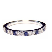 Fournisseurs de bijoux fins en gros, bague simple en or blanc 18 carats de haute qualité avec pierre précieuse en saphir bleu pour femmes