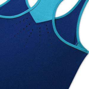 Venta al por mayor personalizado cómodo botón O cuello tinte impreso camiseta sin mangas para las mujeres de talla grande de estilo sólido de tela de punto informal - Product Image 3