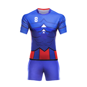 Ensembles de vêtements de sport d'uniformes de maillot de rugby d'équipe respirante avec le short - Product Image 5