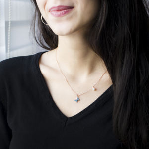 Papillon Avec Nano Pierre Turquoise Collier Turc En Gros Fabriqués À La Main 925 Argent Sterling Bijoux - Product Image 3