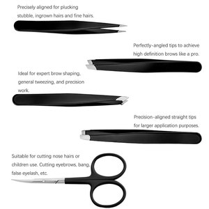 Kit de pinces à cils en acier inoxydable de haute qualité, couleur unie, durable, meilleure qualité - Product Image 5