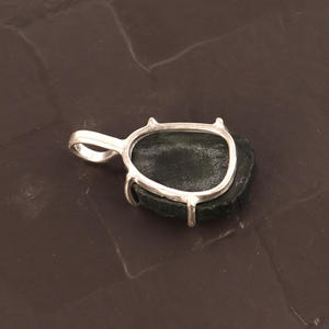 Pendentif en argent sterling 925 pour la fabrication de colliers, boucle de tourmaline, noir brut naturel, bonne qualité, nouvelle collection - Product Image 5