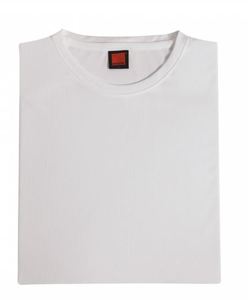 T-shirt décontracté à col rond en microfibre velours, uni, séchage rapide, impression personnalisée du logo, manches courtes - Product Image 1