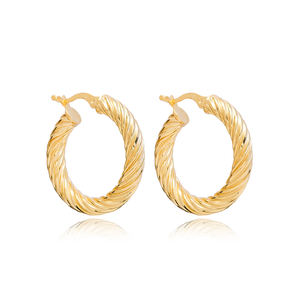 Pendientes de aro Curled de 29 mm para mujer, joyería de plata de ley 925 para mujer, aretes de moda, joyería - Product Image 1