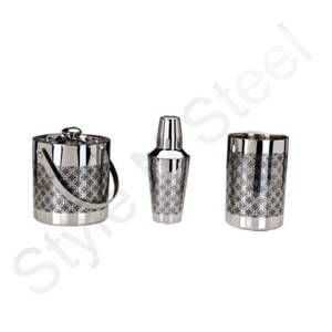 Premium 3PCs Juego de utensilios para Bar de acero inoxidable Diseño de grabado medio Kits de cóctel Herramientas de barra de metal - Product Image 1