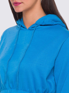 Haut court à capuche personnalisé pour femme, en polaire écologique, décontracté, coupe ample, manches longues, style oversize, pour l'hiver - Product Image 5