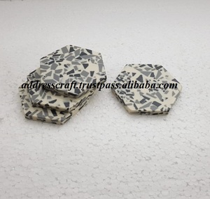 Ensemble de sous-verres modernes en bois et en marbre, tasse à café, sous-verres résistants à la chaleur pour la protection de la table, excellent article de mariage de Noël - Product Image 6