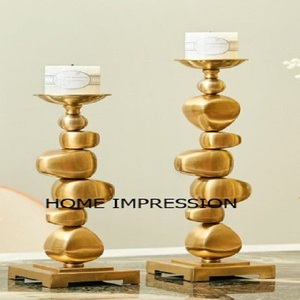 Bougeoir à bougie vintage en métal de grande taille Designer Nouveau bougeoirs modernes Bougeoir à bougie chauffe-plat pour la maison Hôtel Restaurant Fournitures - Product Image 4