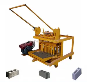 QM4-45 widely used diesel engine concrete movable building brick block making machine for sale