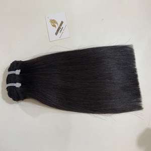 Extensiones de cabello humano virgen con cierre a juego, mechones rectos de hueso con cierre a juego, cabello vietnamita/brasileño tejido, gran oferta - Product Image 2