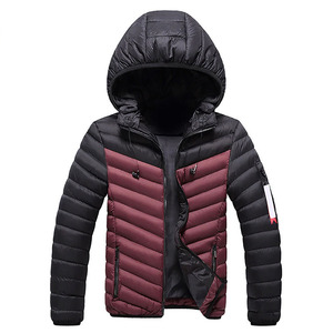 Parkas d'hiver ultralégers et décontractés doublés de coton pour hommes, vestes à capuche et col montant avec service OEM, épaisseur fine - Product Image 5