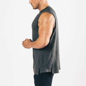 High quality gym fitness cheap price summer wear casual blank solid color <b>100</b>%cotton <b>polyester</b> man tank top sleeveless <b>shirts</b> - Product Image 5