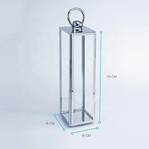 Grace <b>Lantern</b> in <b>Silver</b> Decorative Garden Lamp Made of Stainless Steel and Tempered Glass Garden <b>Lantern</b> Garden Customizable - Product Image 5