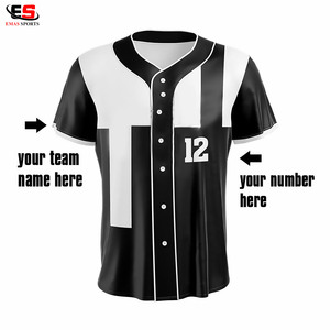 Maillot et short de baseball/softball personnalisés, entièrement sublimés, à boutons |   Unisexe, disponible en grandes tailles, respirant, séchage rapide - Product Image 2