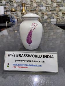 Urna de cremación de aluminio pintada a mano, suministros funerarios, con alas y pata de Mascota - Product Image 3