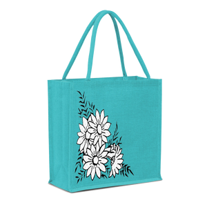 Tote Bolsas de compras de yute con patrón geométrico Teñido Bolsa de yute con asa tejida Fabricación india de moda - Product Image 4