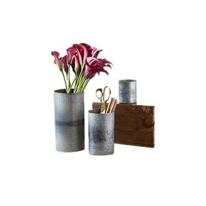 Antique Design Galvanized Flower <b>Vase</b> <b>Set</b> Of <b>3</b> Different Size Flower <b>Vase</b> For Garden Decor Accessories - Product Image 4