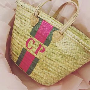 Panier en paille monogrammé tendance - Product Image 1